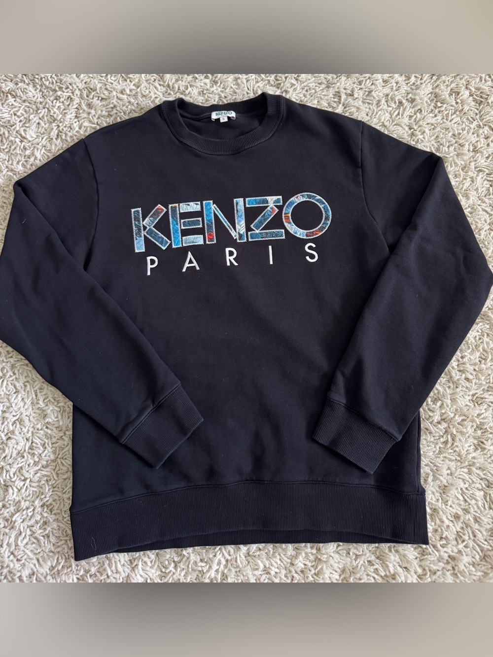 KENZO Paris Classic Logo Embroidered Crewneck Sweatshirt - Black & Multicolor